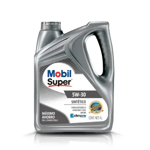 MOBIL SUPER 5W30 SINTÉTICO - Motores a Gasolina y Gas - Galón 4Lt.
