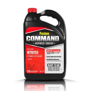 PRESTONE COMMAND RED HEAVY DUTY ANTIFREEZE + COOLANT 50/50 - Listo para usar - Galón 3.78Lt.
